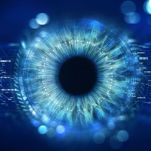 Abstract digital iris (eye) close up