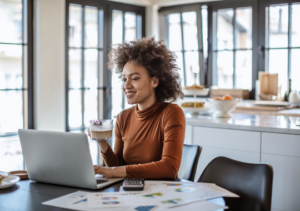 Remote worker at a laptop Remote worker at a laptop