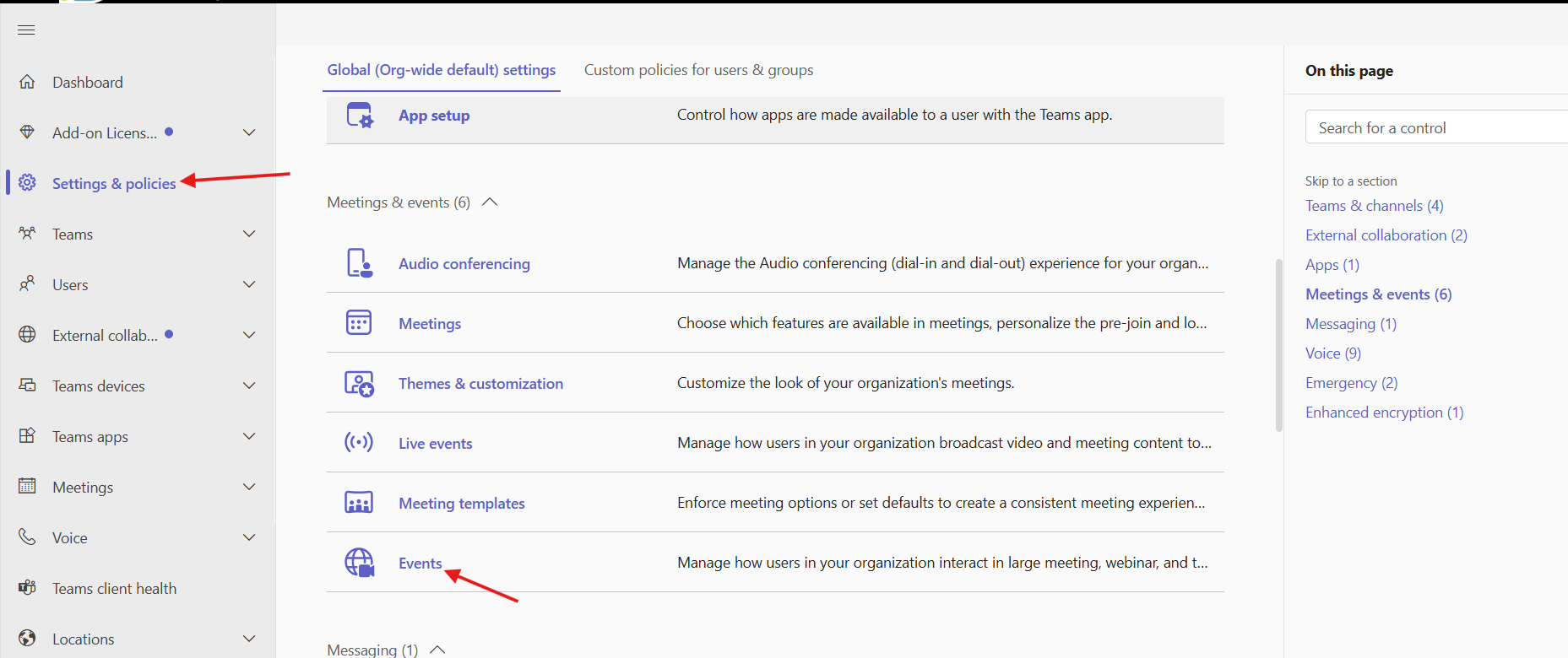 screenshot showing settings options